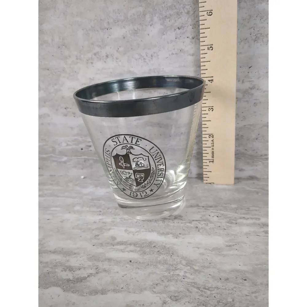 Set Of‎ 4 Memphis State University Glass Cups, Bar Glasses